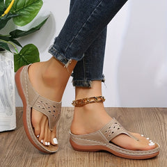 Women's Wedge Flip Flops Comfort Arch Support Slide Sandals