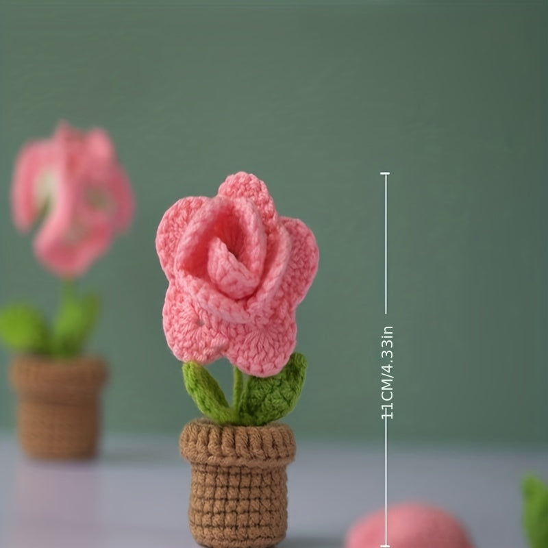 DIY Mini Potted Yarn Flower Bouquet Material Wrapped Simulated Flower Decoration
