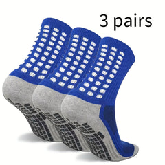 3 Pairs Men's Mid Crew Sport Socks Non Slip Breathable for Basketball Runn