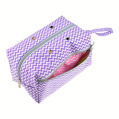 Yarn Storage Bag with 4 Wire Hole and Compartment Drawstring
