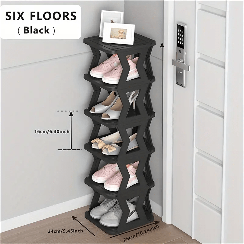 1pc Folding Shoe Rack Stackable Layer Cabinet for Bedroom Living Room Bathroom