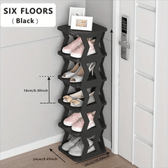 1pc Folding Shoe Rack Stackable Layer Cabinet for Bedroom Living Room Bathroom