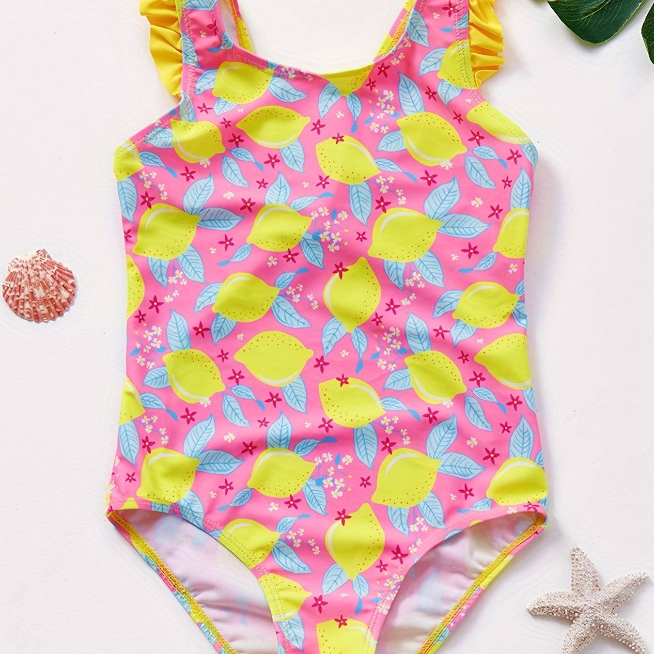 One Piece Girls Lemon Swimsuit Sleeveless