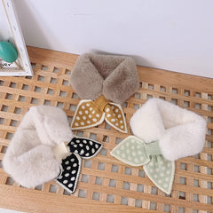 Kids Polka Dot Plush Scarf for Fall Winter