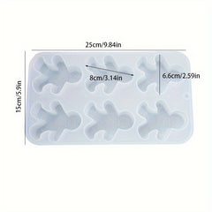 6pcs DIY Snowman Face Candle Silicone Molds Gingerbread Man Candle Aroma Soap
