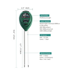 3-in-1 Soil PH Meter Moisture Light Tester Tool for Plant Care