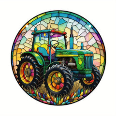 Tractor Pattern Suncatcher Home Decor & Field Tractor Lover