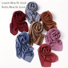 Solid Chiffon Headscarf Lightweight Sunscreen Square Scarf Windproof Headband