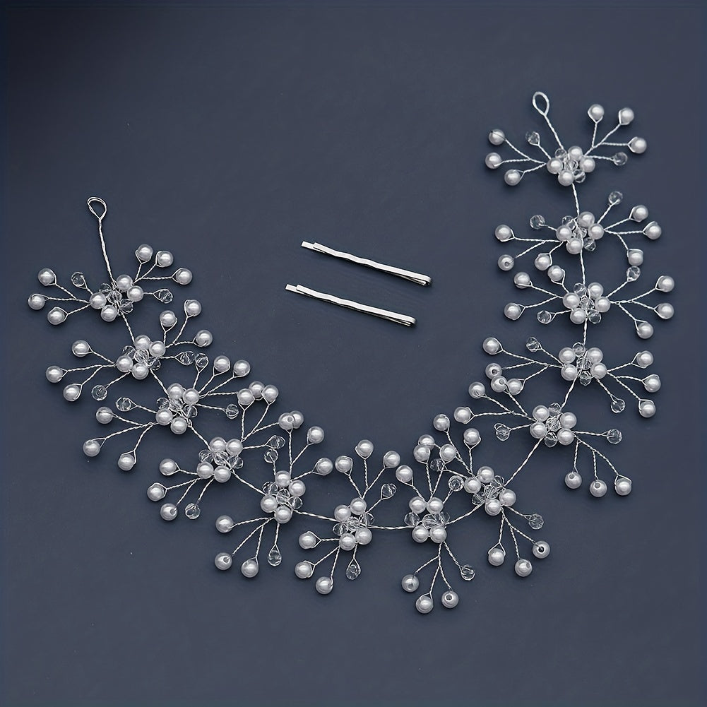 Crystal Head Piece Hairband with Bobby Pin Wedding Bridal Bridesmaid