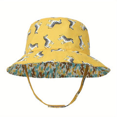 Kids' Cartoon Bucket Hat for Outdoor, Reversible Design