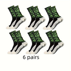 6 Pairs Men's Mid Crew Sport Socks Sweat-absorbing Comfy Breathable Socks