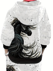 Kids 3D Horse Print Outfits Set Boys Western Style Gift