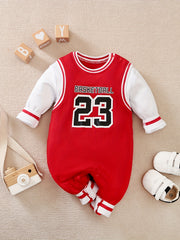 Basketball Style Infant Baby Romper Long Sleeve Cotton Newborn Bodysuit