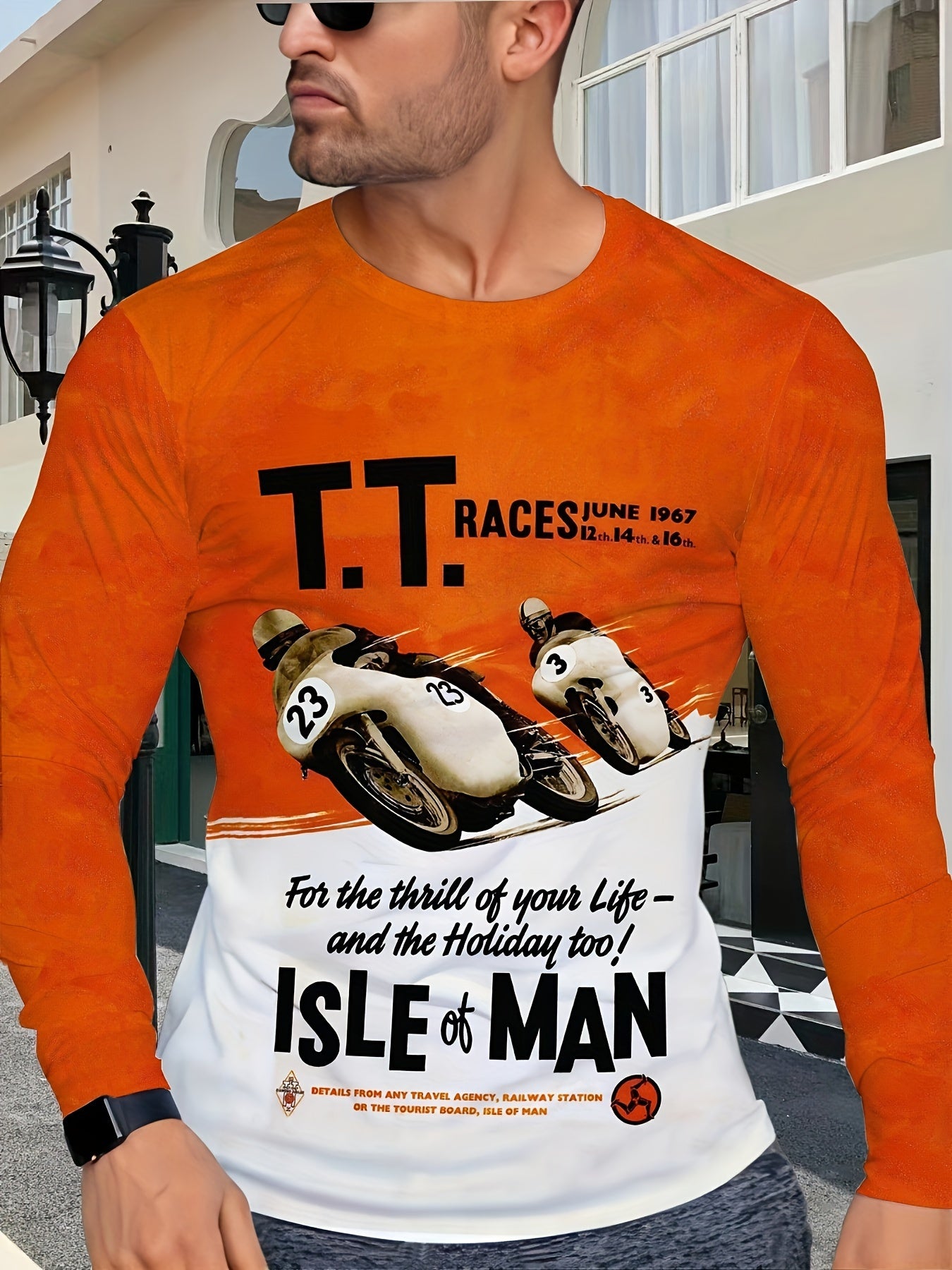 Men's Long Sleeve Motorcycle Off road T shirt Quick Drying Outdoor Top