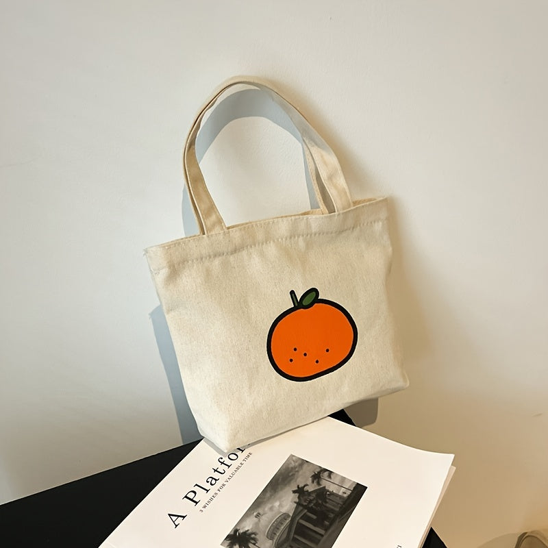 Cartoon Canvas Small Handbag Commuter Bento Bag Mommy Bag