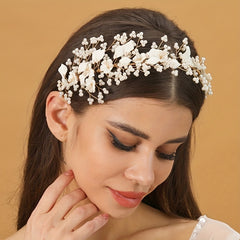 Faux Pearl Flower Bridal Headband Wedding Hair Accessories