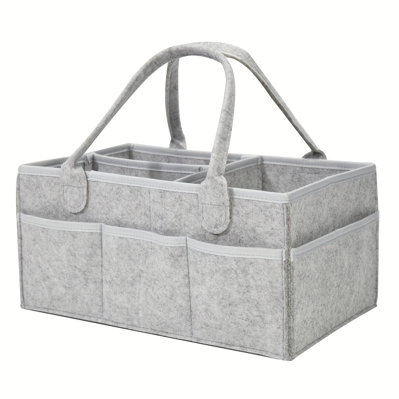Grey Felt Cloth Mommy Basket Diaper Bag Storage Box