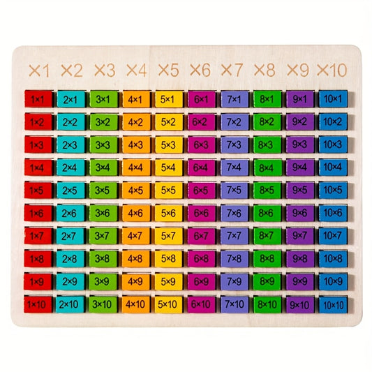 Colorful Wooden Multiplication Learning Board for Youngsters Educational Tool