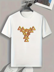 Triangle Mold Print Men's Graphic T shirt for Summer
