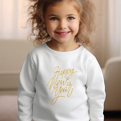 Girls Happy Year Pattern Crew Neck Sweatshirt Spring Fall Gift