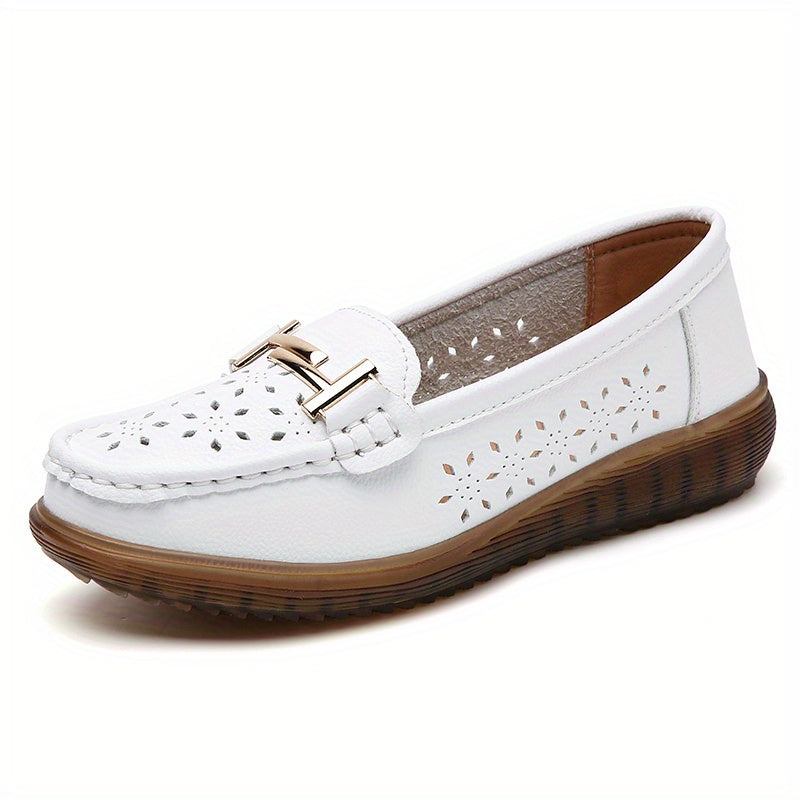 Women's Hollow Out Loafers Breathable Slip On Casual Shoes