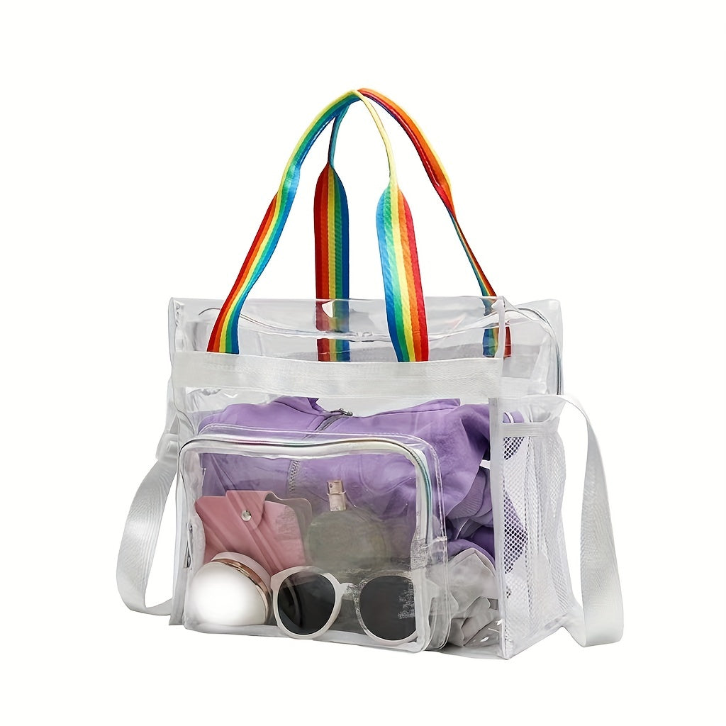 Transparent Toiletry Bag PU Waterproof Storage Tote Bath Swim Travel