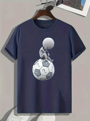 Thinking Pattern Print Men's Comfy Sports T-shirt - Men's Summer Outdoor Clothes