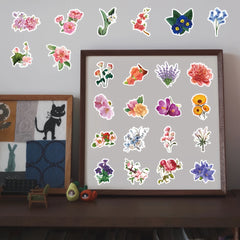 60pcs Flower Series Graffiti Stickers for Laptop Helmet Water Cup DIY Diary