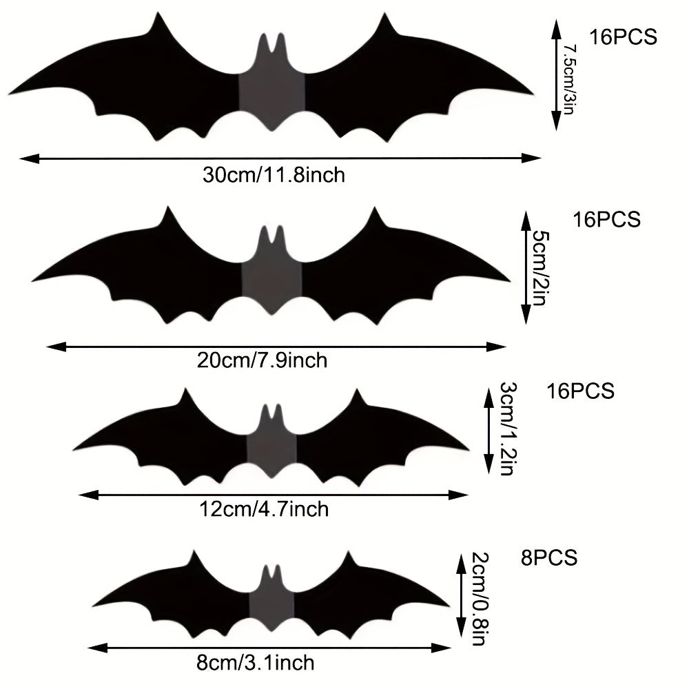 56pcs 3D Bat Sticker Halloween Party Decoration