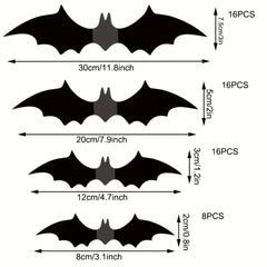56pcs 3D Bat Sticker Halloween Party Decoration