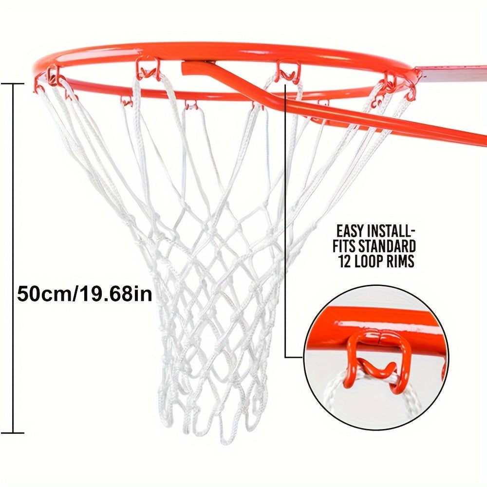 Heavy Duty Basketball Net Replacement - Durable Nylon Woven - 12"