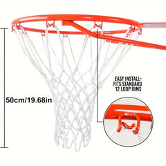 Heavy Duty Basketball Net Replacement - Durable Nylon Woven - 12"