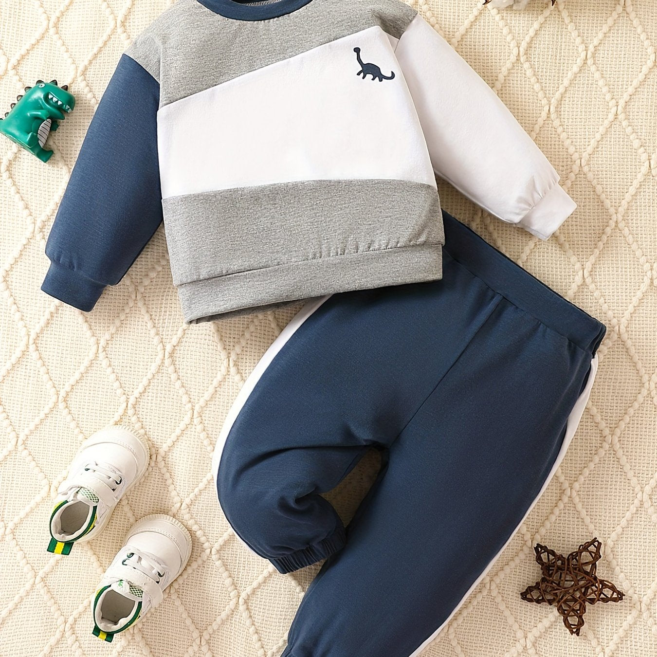 Baby's Casual 2pcs Block Stitching Sportswear Set