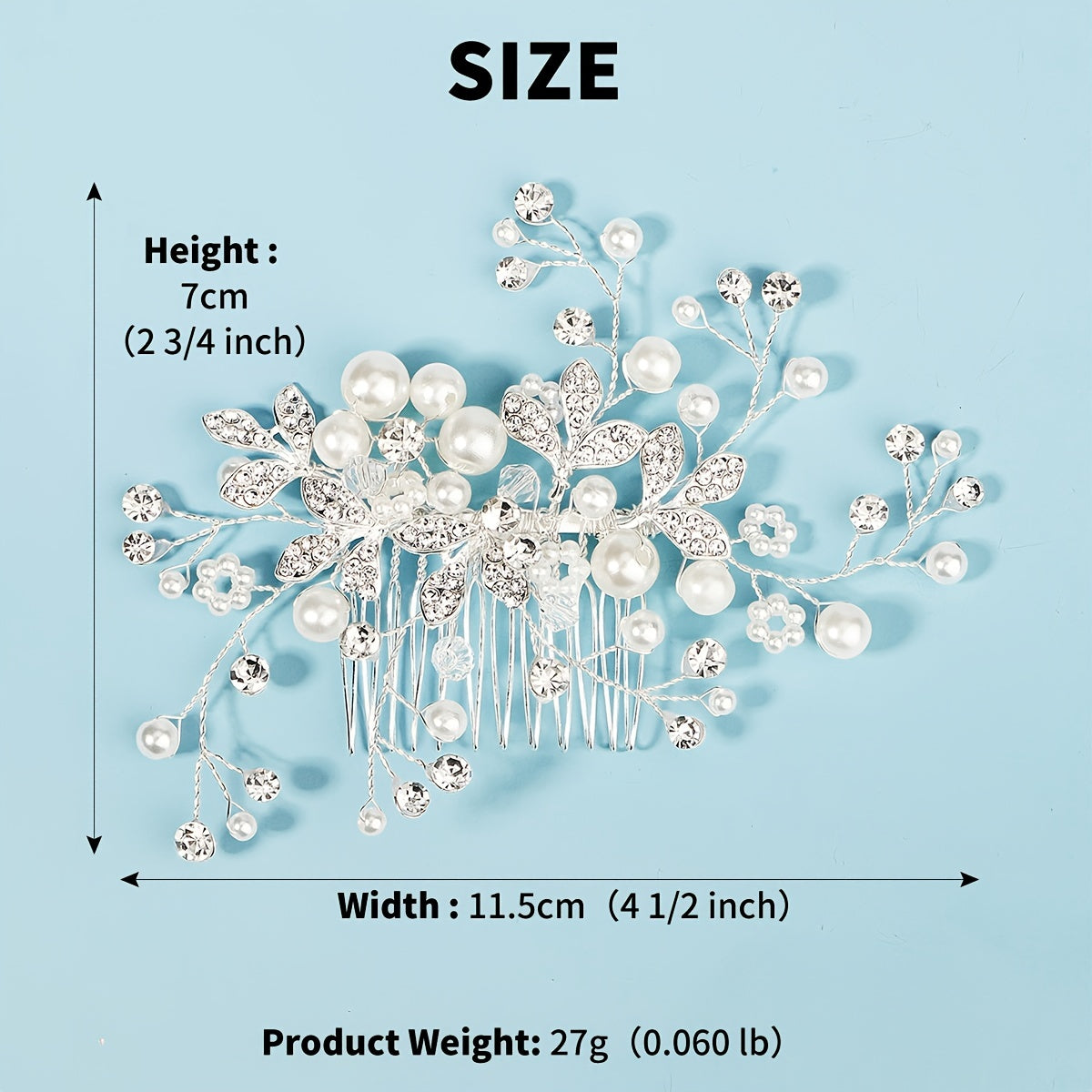 Bridal Rhinestone Pearl Comb Wedding Hair Accessories