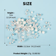 Bridal Rhinestone Pearl Comb Wedding Hair Accessories