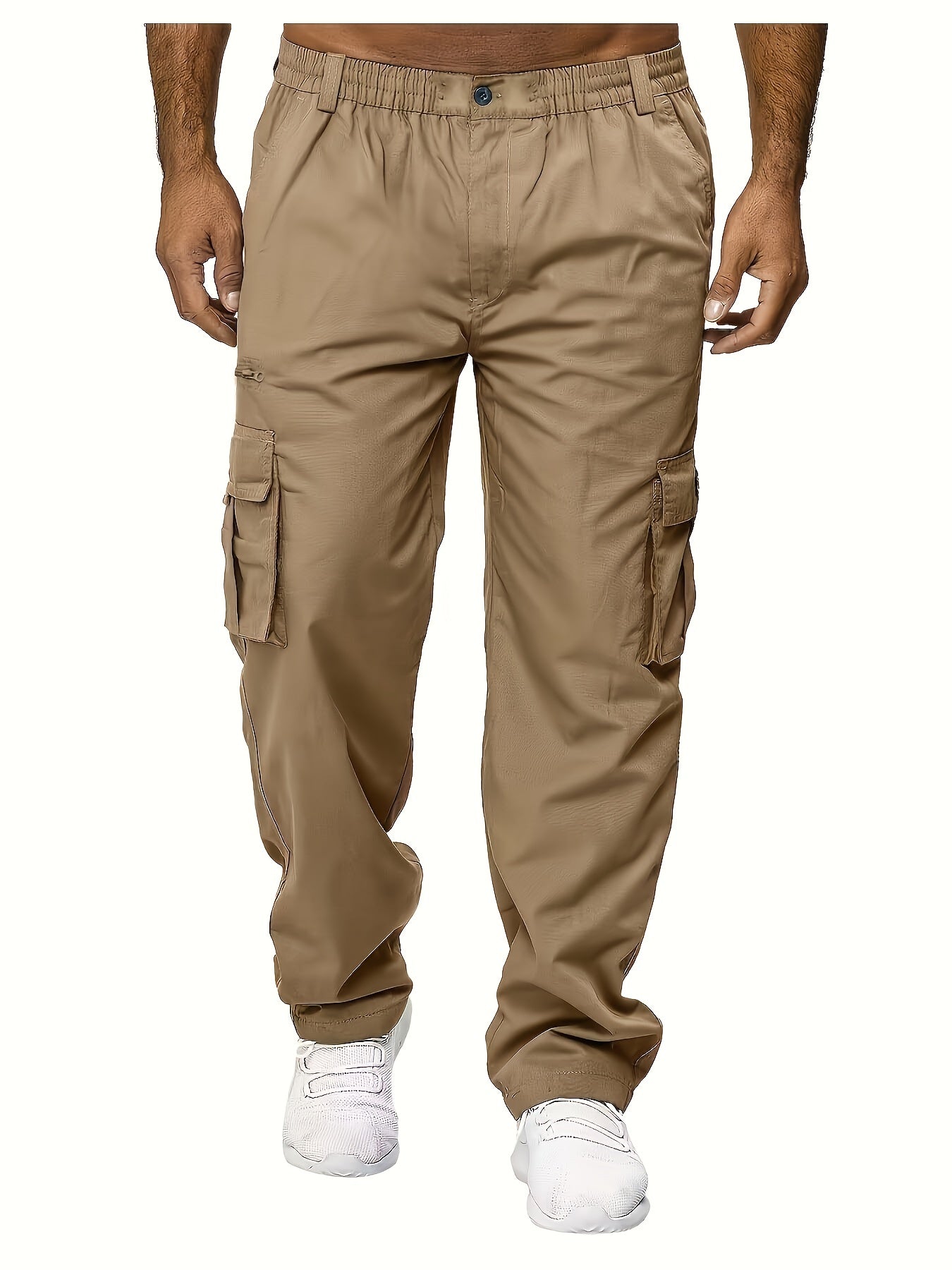 Men's Cargo Pants Loose Fit Straight Leg Pants With Pockets