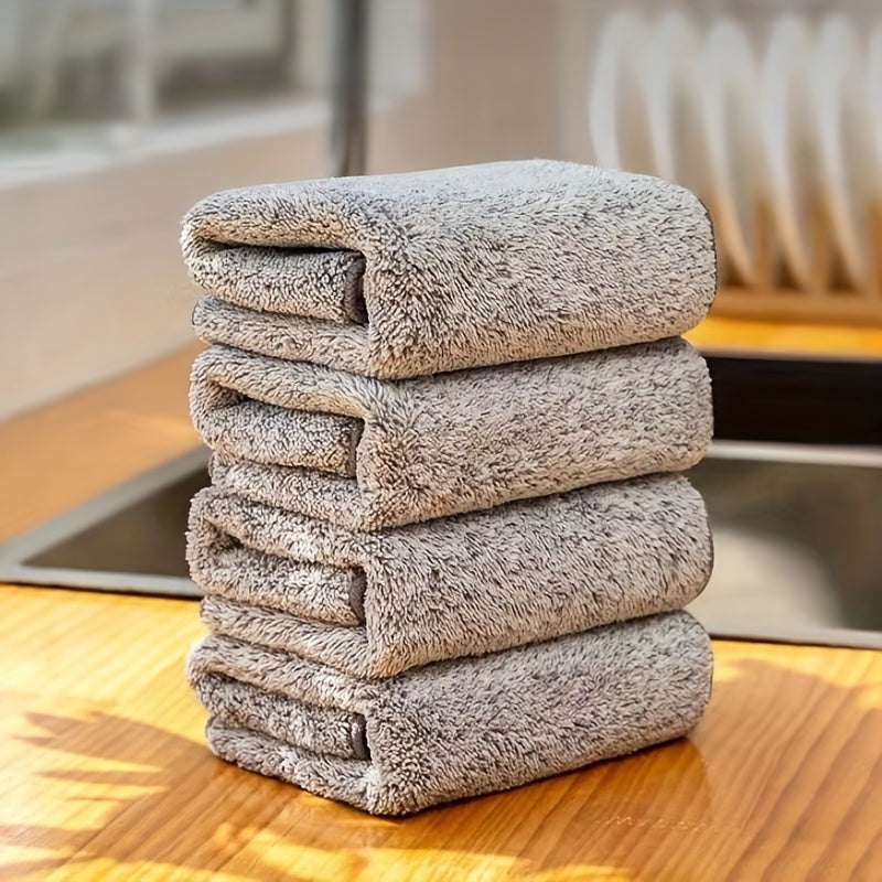 5pcs Bamboo Charcoal Bowl Towels Ultra Soft Dishwashing Cloth
