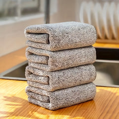 5pcs Bamboo Charcoal Bowl Towels Ultra Soft Dishwashing Cloth