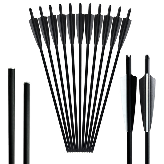 12pcs 20in Carbon Fiber Shield Feather Bowfishing Accessory Fish Catching