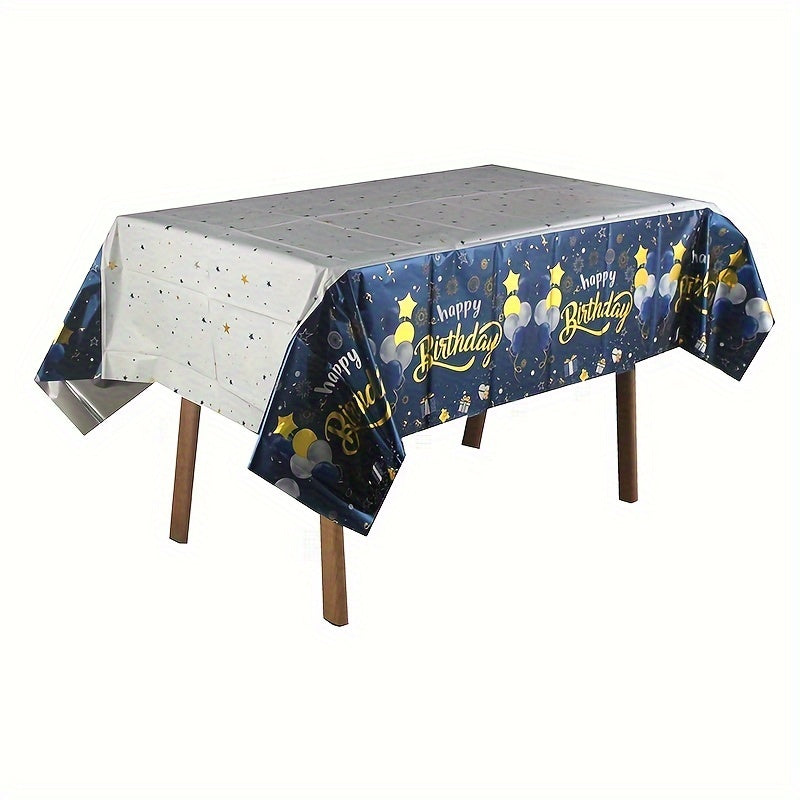 Happy Birthday Aluminum Foil Tablecloth 137x182 cm