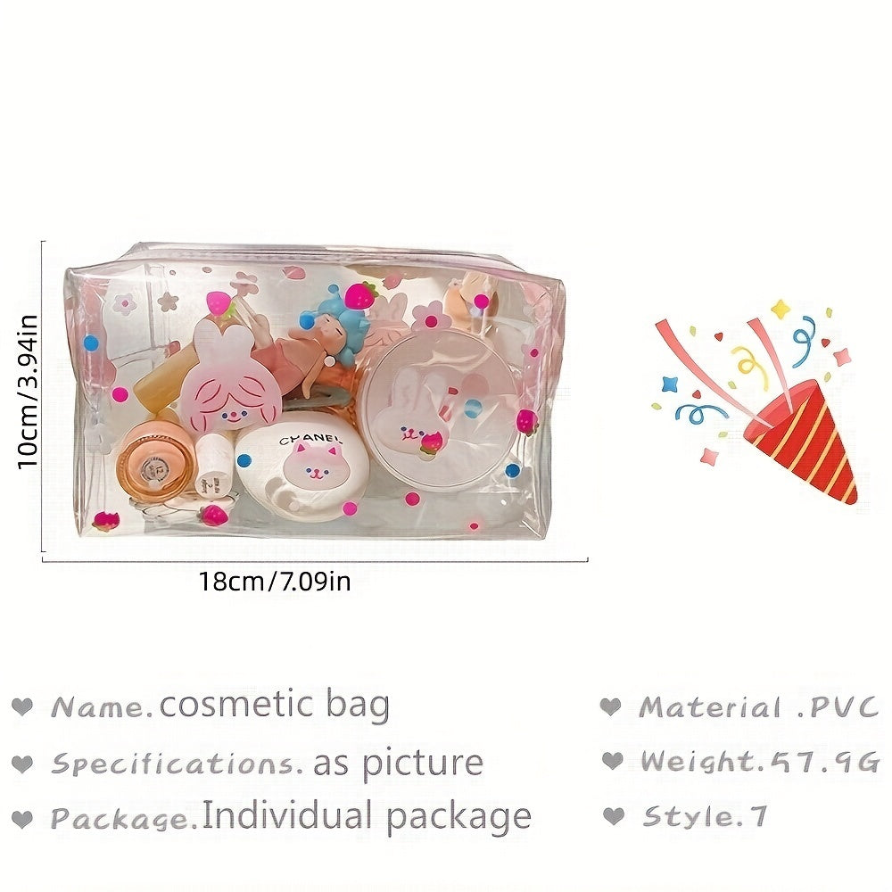Cartoon Bear Dog PVC Travel Cosmetic Bag Waterproof Makeup Storage