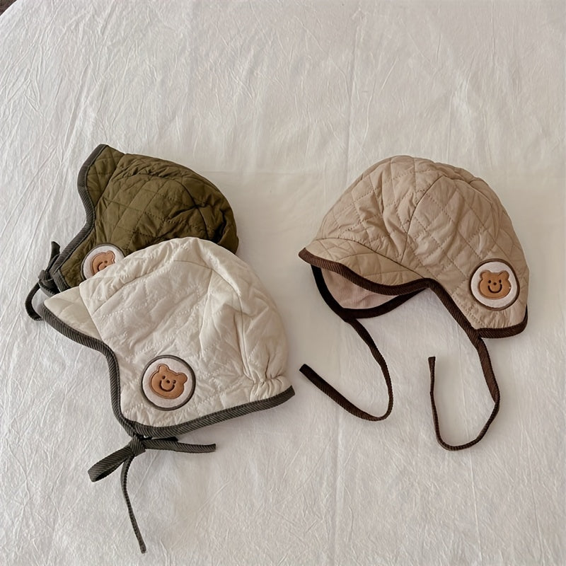 Embroidered Bear Baby Hat Winter Warm Keeping Hat
