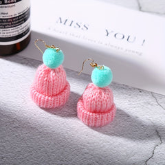 Christmas Knitted Hat Earrings Party Jewelry Gift