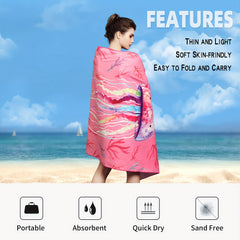 Turbo Microfiber Beach Towel Quick Drying Sand Proof Swim Towel