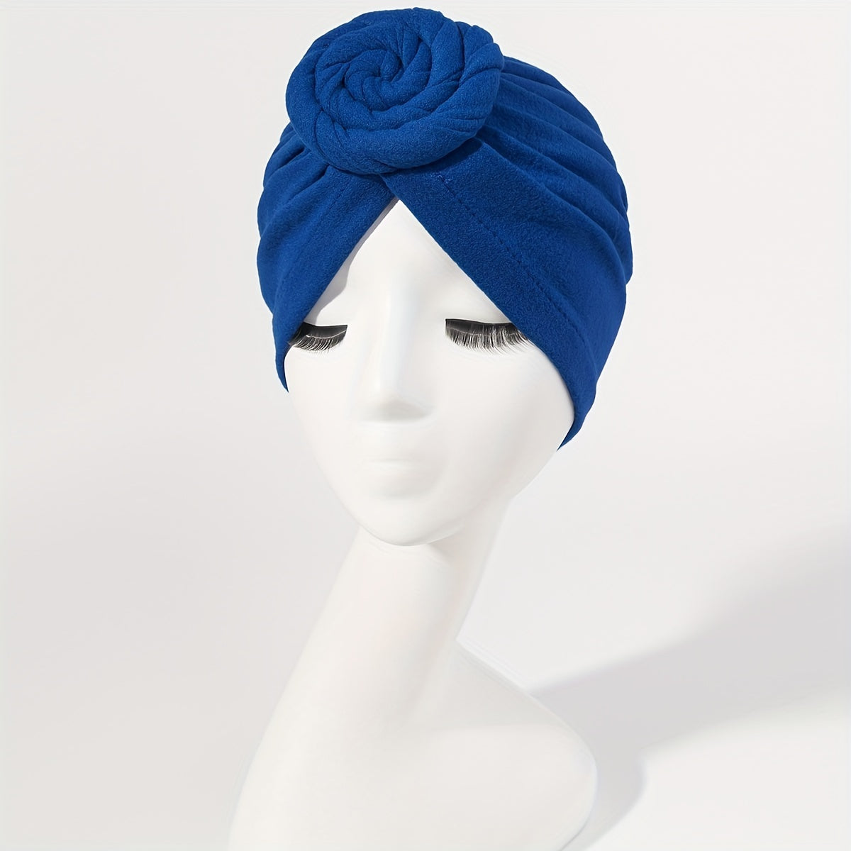 Braided Twist Pleated Turban Cap Solid Head Wrap Elastic Head Scarf
