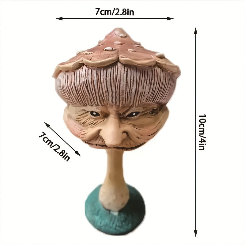 Hand Carved Mushroom Statue for Patio or Garden Decor