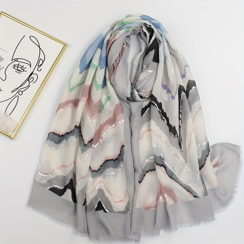 Boho Hot Stamping Printed Scarf Windproof Head Wrap