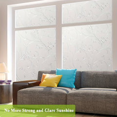 Vine Glass Window Film Privacy Flowers Static Glass Door Window Film