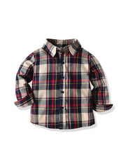 Toddler Boy Plaid Shirt & Suspender Pants Set Kids Clothes