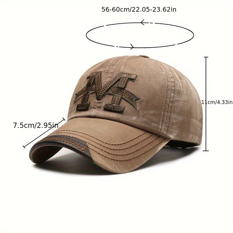 Letter Embroidery Baseball Cap for Men's Outdoor Activities